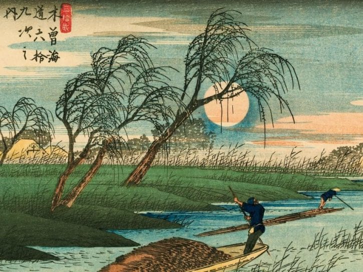 Utagawa Hiroshige (1797–1858), Les Soixante-neuf Relais de la route du Kisokaidô, Relais n°32. Seba